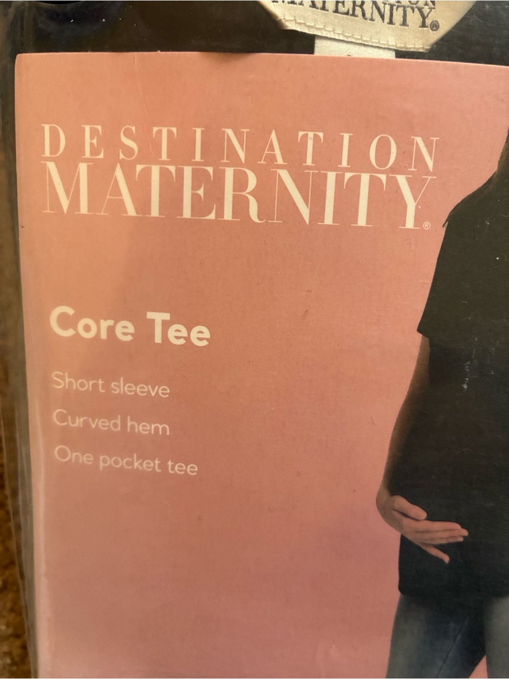 Destination Maternity Black Ribbed Core Tee - Size M - Picture 3 of 7